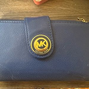 Michael Kors blue leather wallet